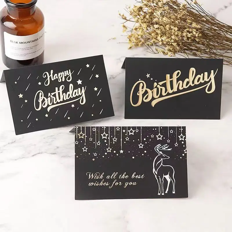 Very Big All Occasion Greeting Cards Assortment Gold Stamping Happy Birthday Mp3 Music Greeting Cards