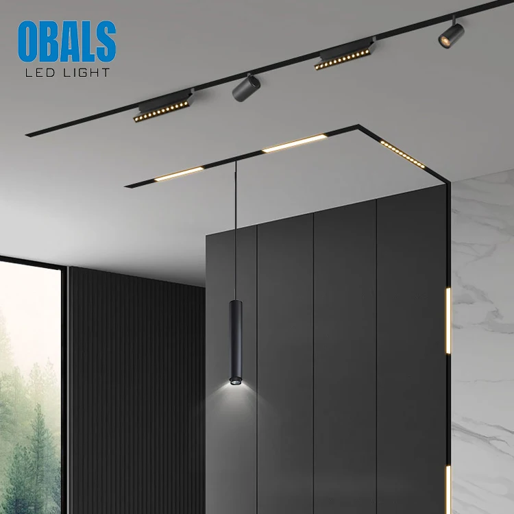 
OBALS New Trend 48V Linear Spotlight Surface Recessed Pendant Magnetic LED Track Light System 