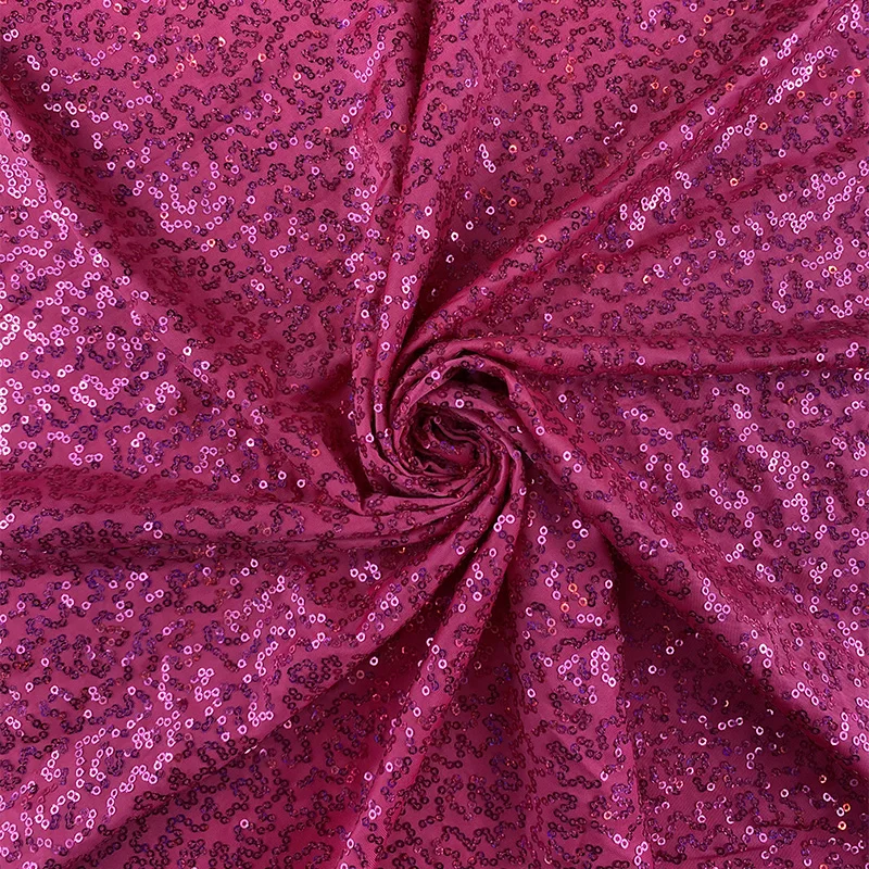 Shimmer Neon Pink Sequin Fabric Stretch Embroidered for Dancewear Dress Sewing 2021 New