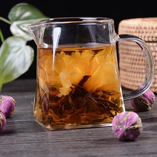 
Yunnan Handmade Dragon Puerh Ball Healthy Beauty Skin Care Puer Tea Bulk Rose Flower Scented Blooming Tea 
