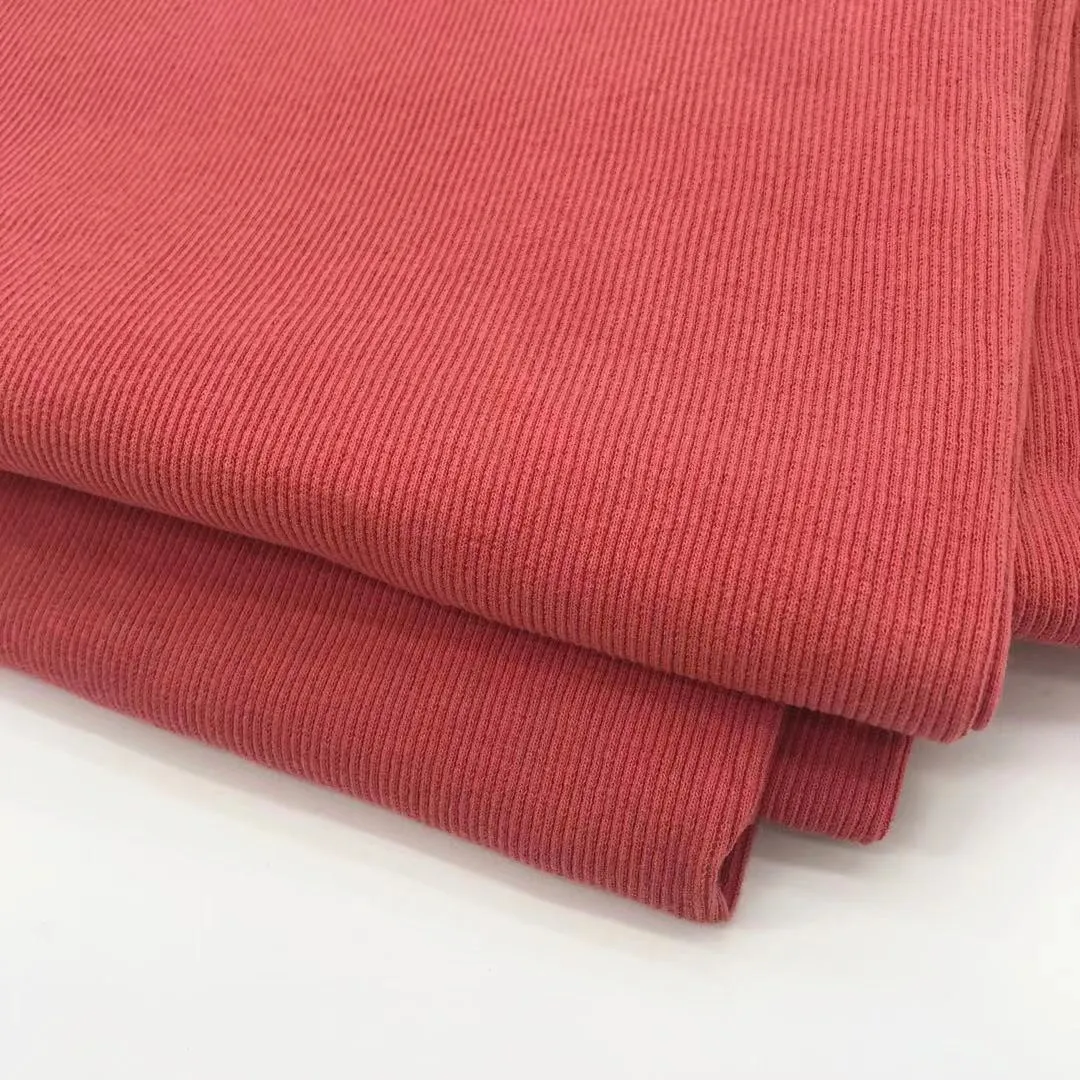 2*2 rib fabric 95%cotton  5% spandex for cuff collar hem