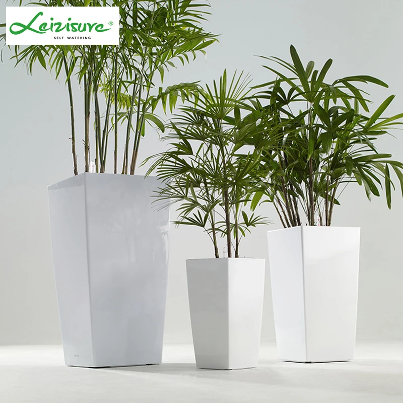 Square Decorative Big Indoor Pots Outdoor Home Decor Garden Planters Large Plastic Flower Vase And Pot Plant Pots Wholesale