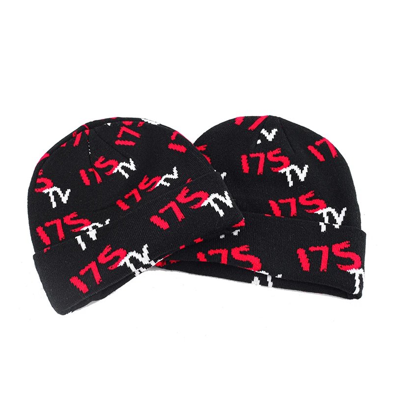 Акриловая смесь шерсти пустая однотонная Лыжная вязаная шапочка с черепом на