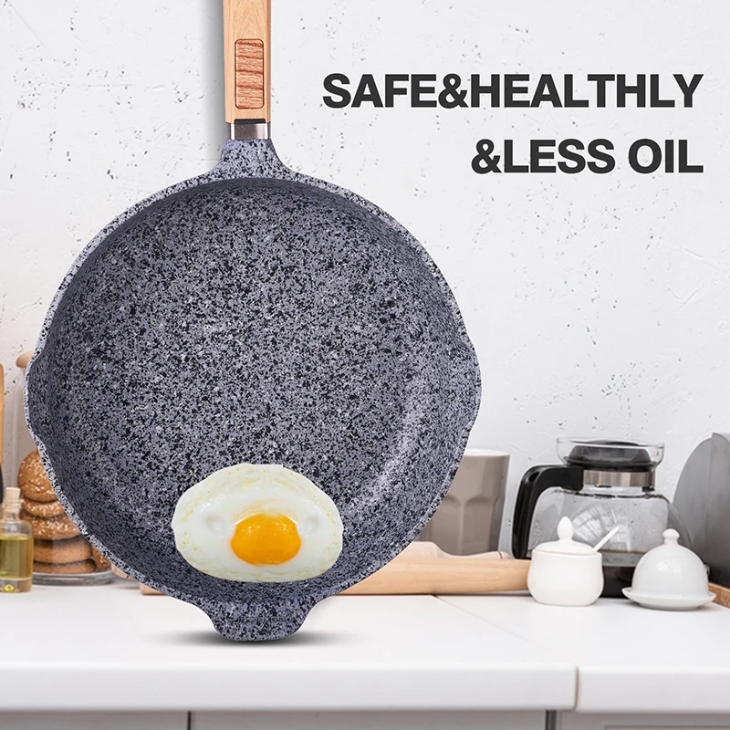 Grey 24 cm non-stick silicone kitchen utensils set ptfe non stick coatingnon-stick silicone kitchen egg pan