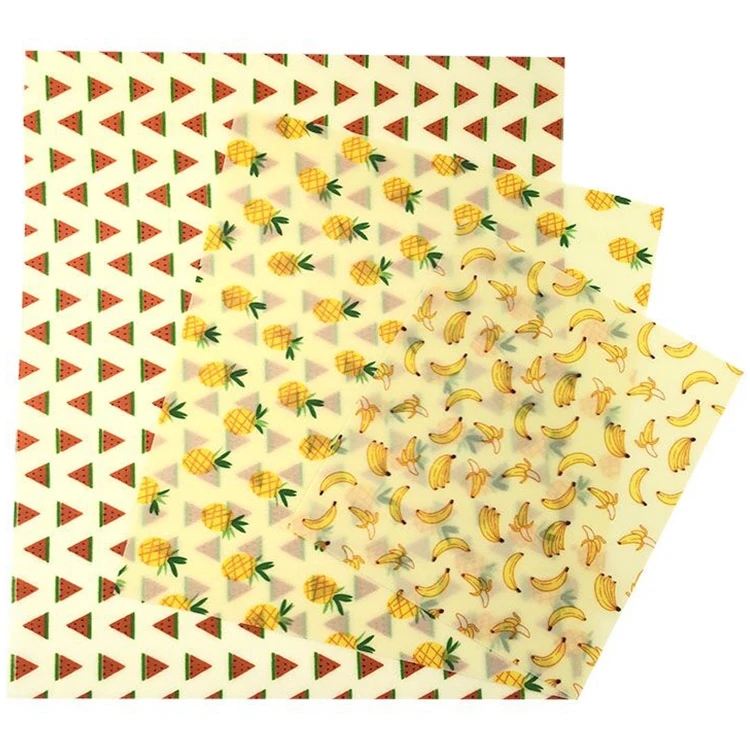 Cheap Custom Private Label Biodegradable Eco Friendly Organic Reusable Beeswax Food Wrap Set for 4 Piece