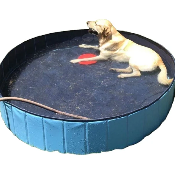 folding dogs cats playing pet pool outdoor summer water park body cleaning Bathtub wooden padding Swimming cistern