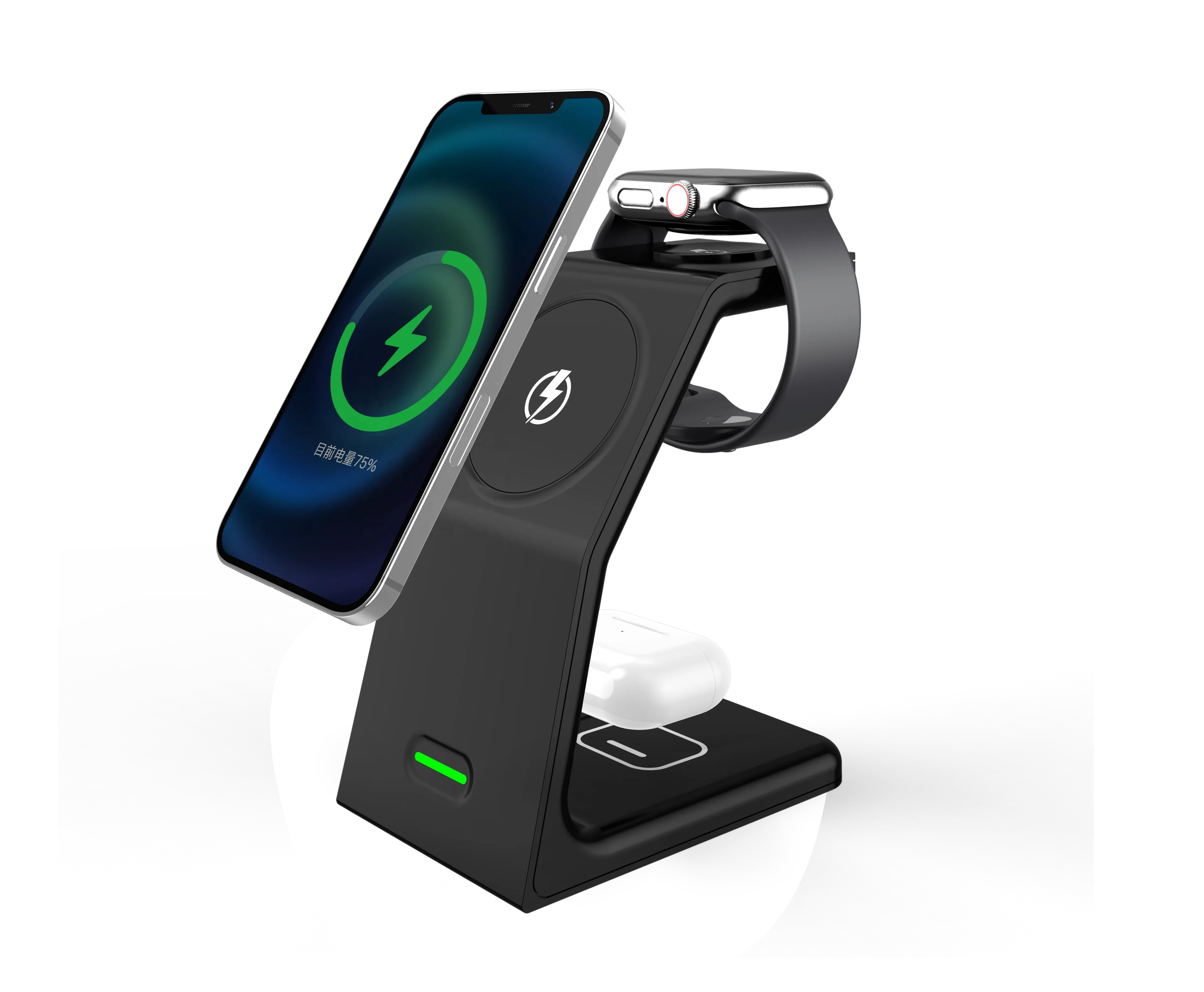 Беспроводная Зарядная база 15 Вт 3 в 1, магнитное Беспроводное зарядное устройство для iPhone Apple Watch SE series 6 5 4 3 2 AirPods Pro 2, зарядка