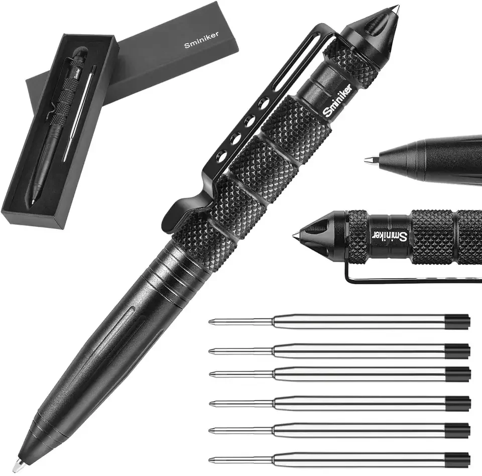 Outdoor Black Professional Tactical Pen, Aircraft Aluminum Pen