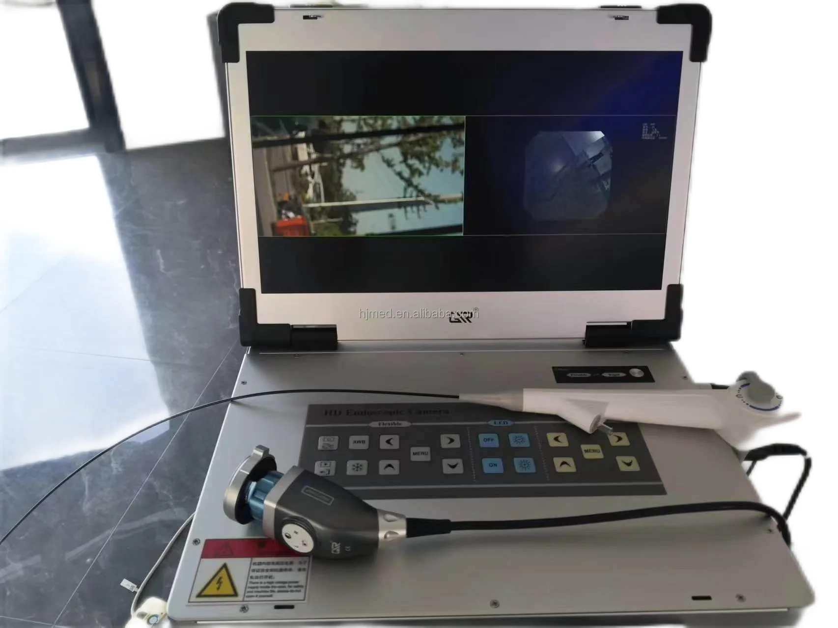 Portable Endoscope Camera System for ENT Metal-Plastic Material with Electric/Machinery Power Source and Monitor Unit