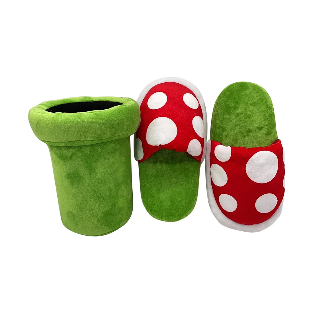 Piranha Flower Personalized Plush Slippers Unisex Winter Cartoon Creative Plush Mushroom Custom Plush Slipper
