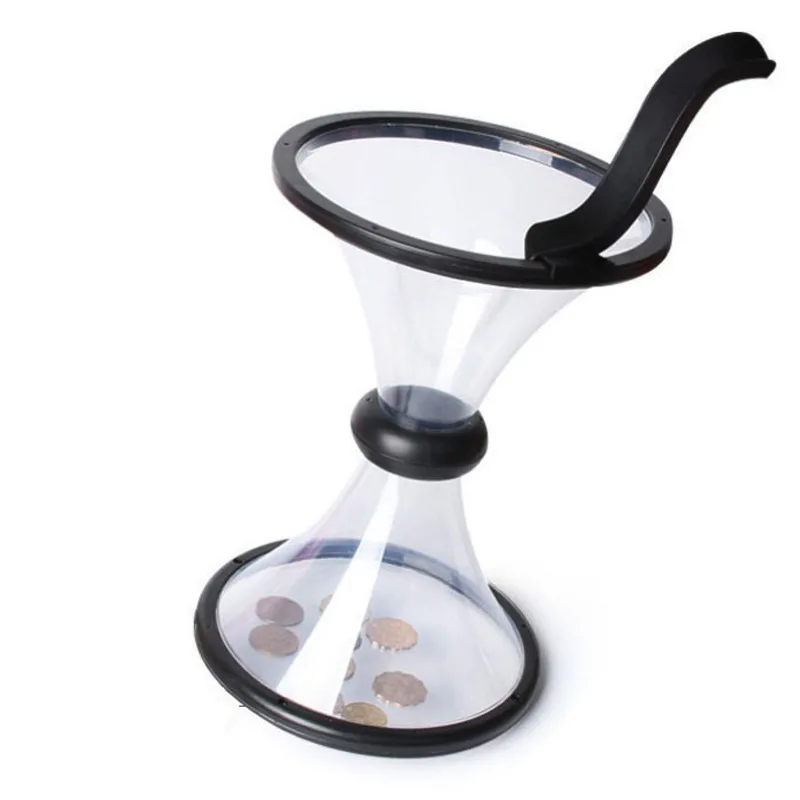 Wholesale Cheap Unique Gift Kids Money Saving Box Transparent Coin Vortex hourglass Piggy Bank