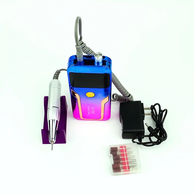 Professional Electric Acrylic strong micromotor Portable manicure salon 35000 rpm cordless Nail Drill Machine