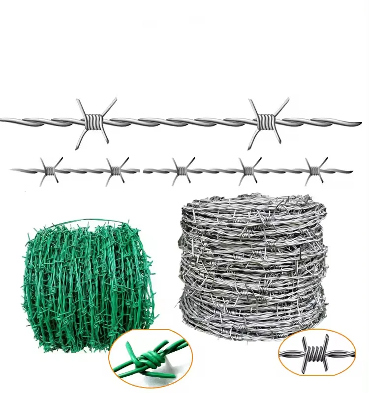 Galvanized Steel Double Twist Strands Barbed Steel Wire Security Single Strand Barbed Wire PVC Coating High Quality Barbed Wire