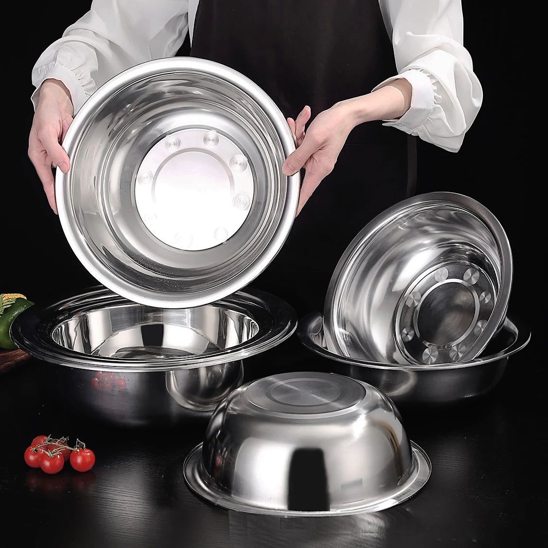 Оптовая продажа кухонные миски для глубокого салата набор посуды из нержавеющей стали большая посуда выпечки наборы приготовления пищи