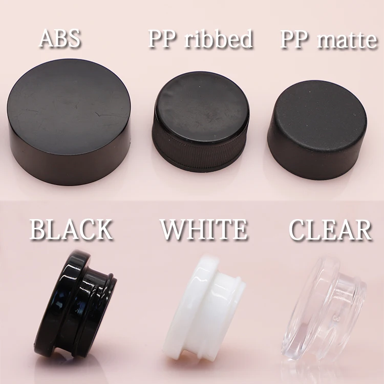 5ml childproof packaging glass black cream jar 9ml smellproof eye cream small container with ABS child resistant lid