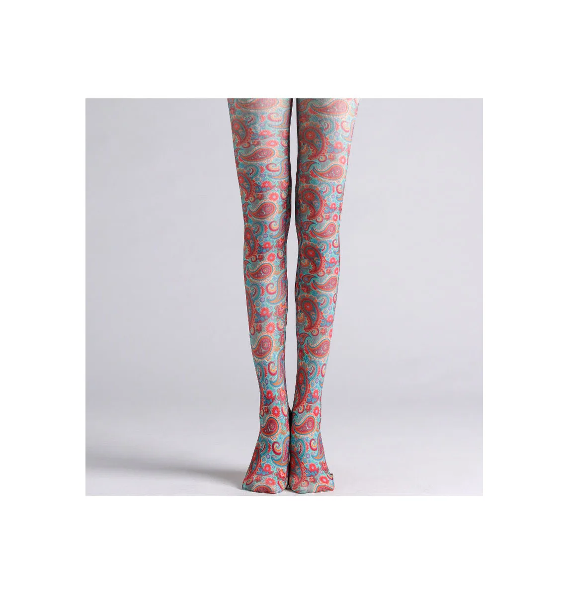 Popular Cashmere 360 Digital Print Socks Custom Printed Pantyhose Women Seamless Tights