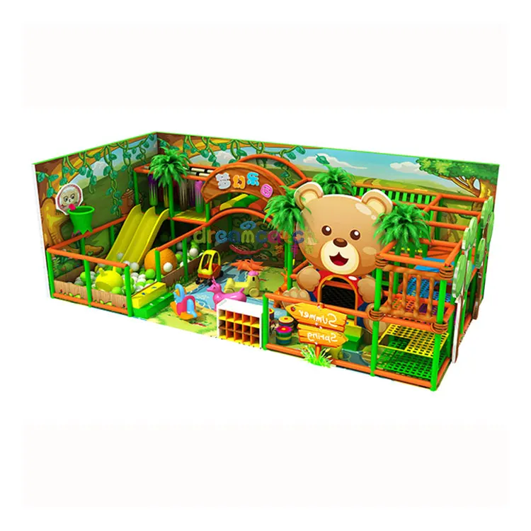 Commercial children ball pool slides soft play equipment jungle theme kids small indoor playground