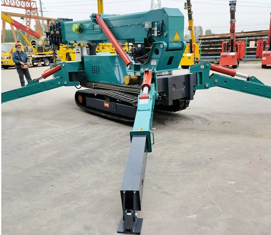 High quality small crawler crane in China with efficient lifting capacity. Small hydraulic spider crane can be customized