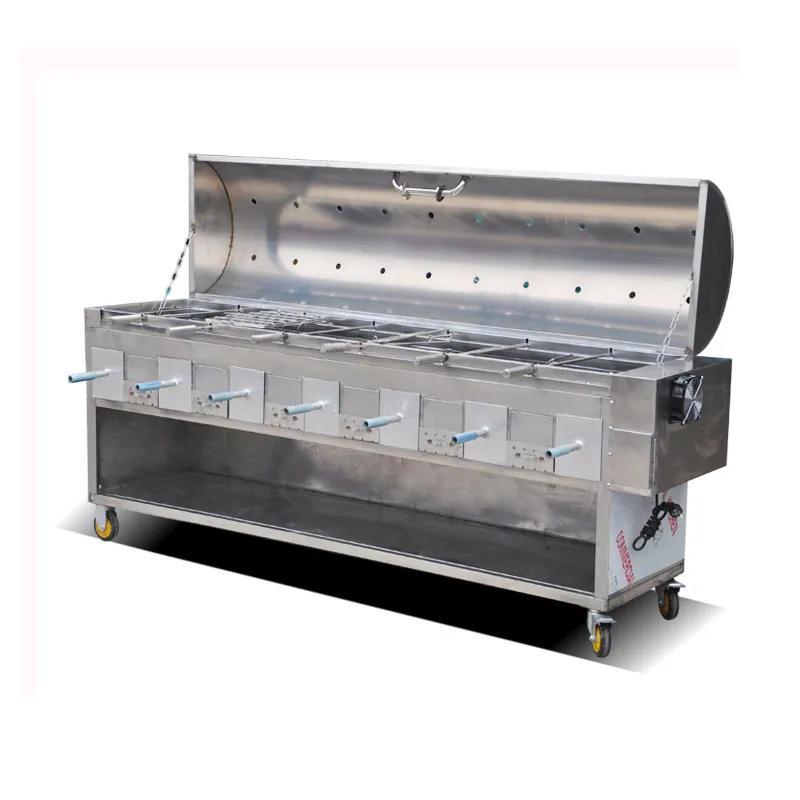 Commercial trolley type charcoal chicken grill machine commercial chicken grill machine rotisserie
