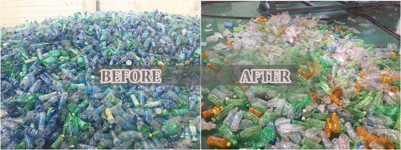 high efficiency plastic pet bottle label machine plastic bottle label removing machine