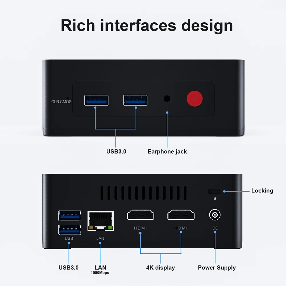 Beelink Versatile Mini PC GK Mini In-tel Processor J4125 Win-dows 10 Pro 256G Desktop Computer