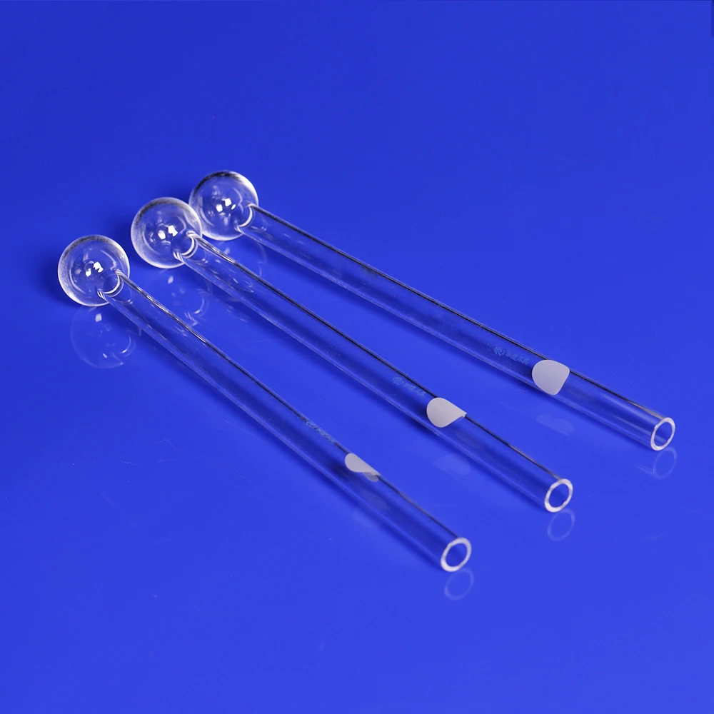 Transparent Ball Shape End Quartz Tube BET Quartz Sample Test Tube