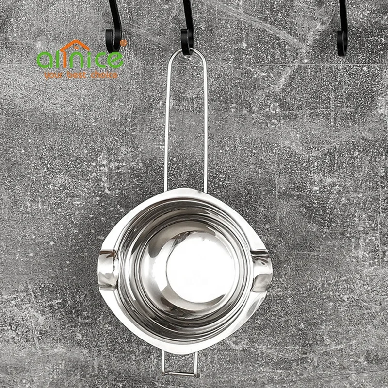 Hot Selling Baking Tools Stainless Steel Chocolate Melting Pot Cheese Butter Melting Bowl With Silicone Handle