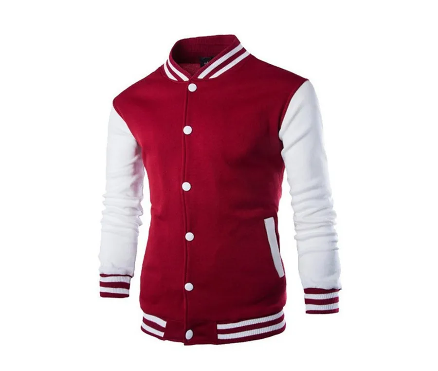 Plush fleece first row varsity jacket baseball knitted cardigan custom mens varsity jackets with collar