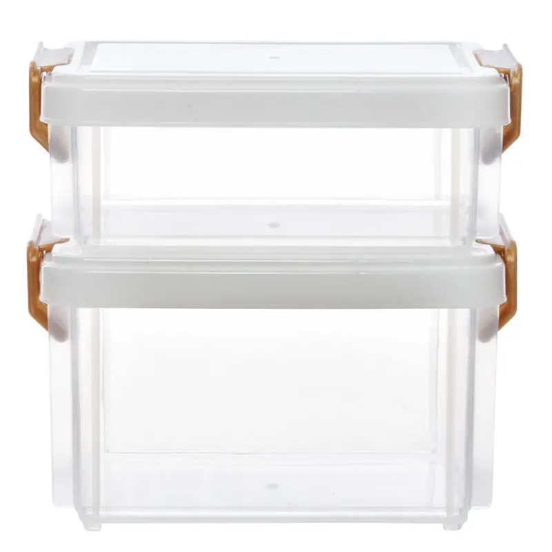 EVERSMILY Latching Box with Lid 210ml & 360ml Plastic Transparent Bins & Things Organizer 2 Layer Stack Box Storage Container