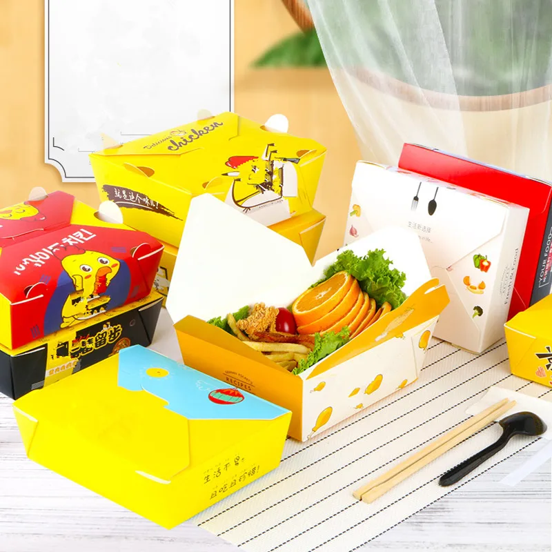 Wholesale Fried Chicken Packing Take Out Box Popcorn Chicken Fries Box Hamburger Packing Box Printable LOGO Recyclable