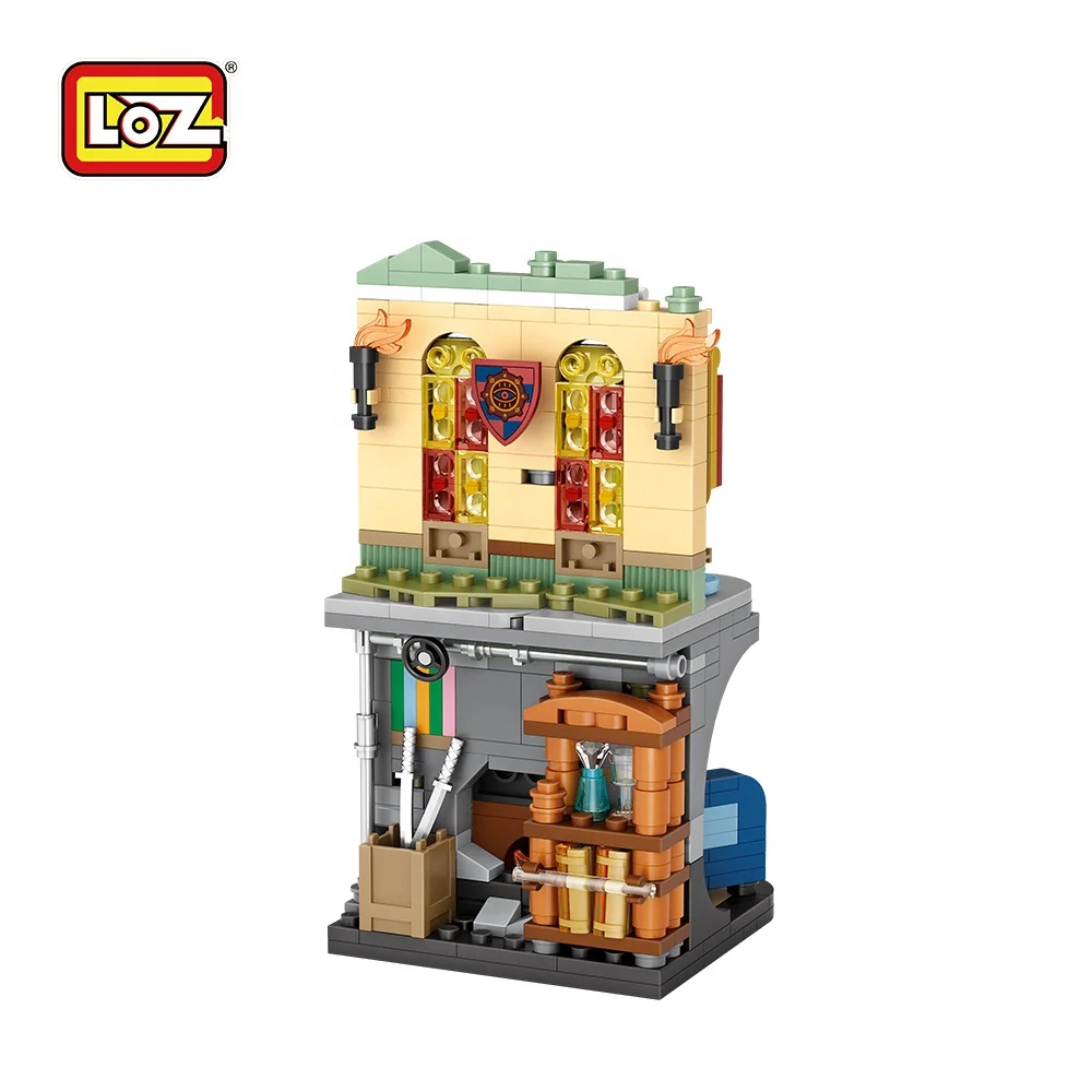 LOZ hot sells kids blocks toys DIY plastic city street view construction series Magic Academy mini blocks