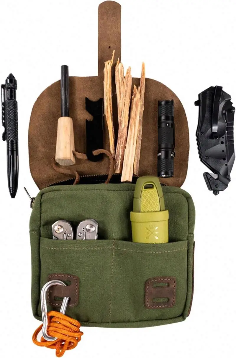 Free Sample Survival Camping Pouch, Belt Loop, Rustic and Handy Tool Bag, Weather Resistant Outdoor Accessories, Traveling