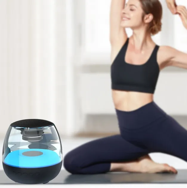 New Design OEM Stereo Sound RGB led Colorful Light blue tooth speaker with FM radio