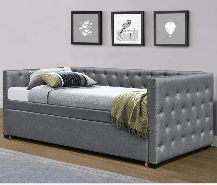 High Quality Living Room Furniture Modern Style  Crush Velvet Fabric single size Day Bed