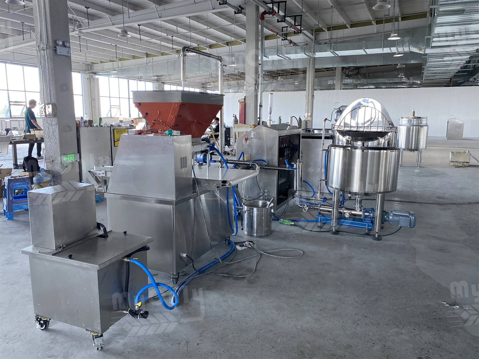 marshmallow production line with dough aerator