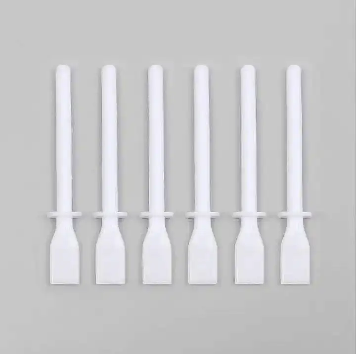 Keep Smiling 13cm Flat Straight White Stick Plastic Spatula Art DIY Hand Tools Oil Painting