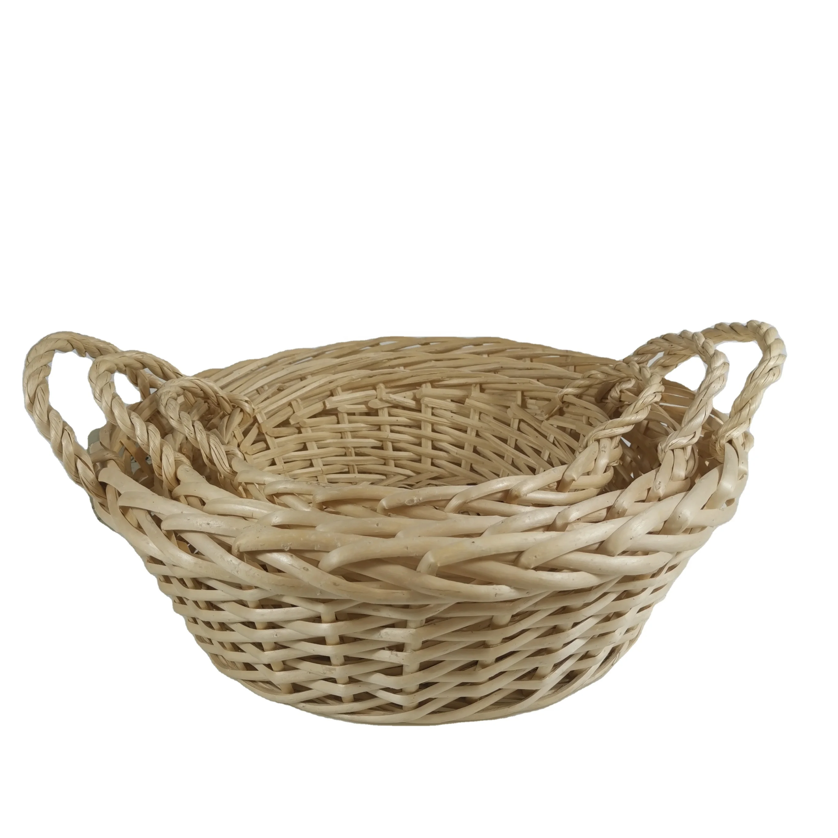 China Basket Supplier Hand Woven Cheap Price Wholesale Willow Material Wicker Baskets for Gifts with Handle