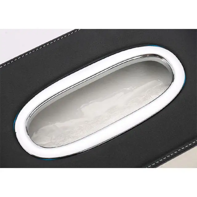 Hot Sale PU Leather Car Interior Accessories Custom Logo Tissues Organizer & Paper Napkin Tissue Box Holder