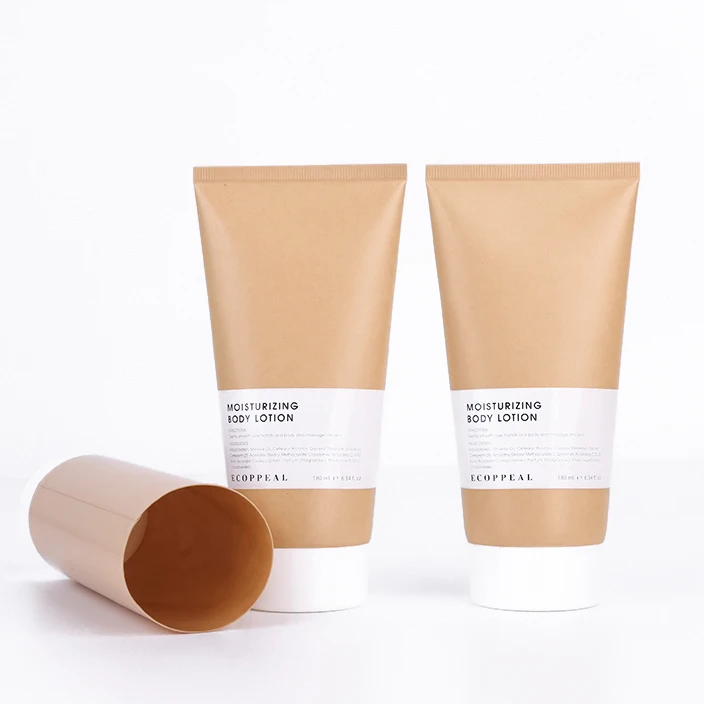 Biodegradable Eco Friendly Craft Paper Cosmetic Packaging Squeeze Tube for bb Cream Shower Gel Container