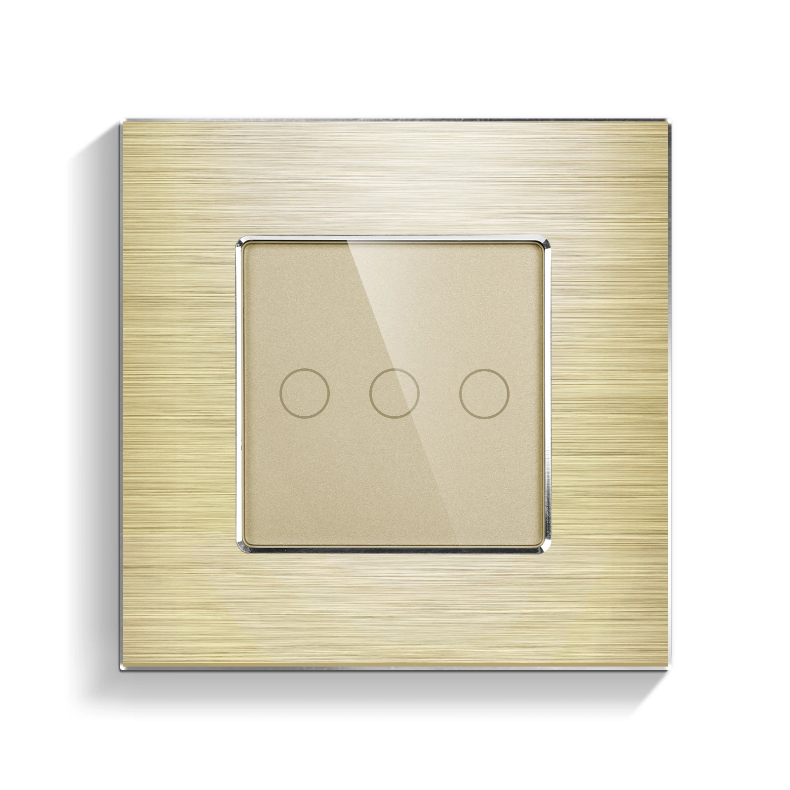 Bingoelec Wholesale non Wifi 2000W Touch Switch 3gang 2way Home Wall switch Light Switch with Aluminum panel