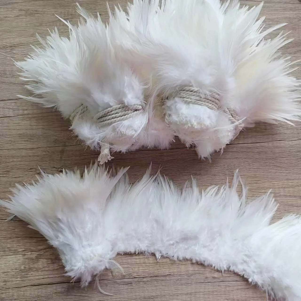 4-6 '-8' рыбалка нахлыстом из натуральных куриных перьев Декор перо белые Нахлыстовые украшения для рукоделия платья костюмы танцев