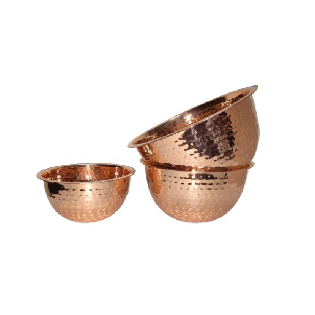 Manufacturer Of Hammered Copper Plated Stainless Steel Mixing Bowl s/3 Hammered Copper Plated Mixing Bowl