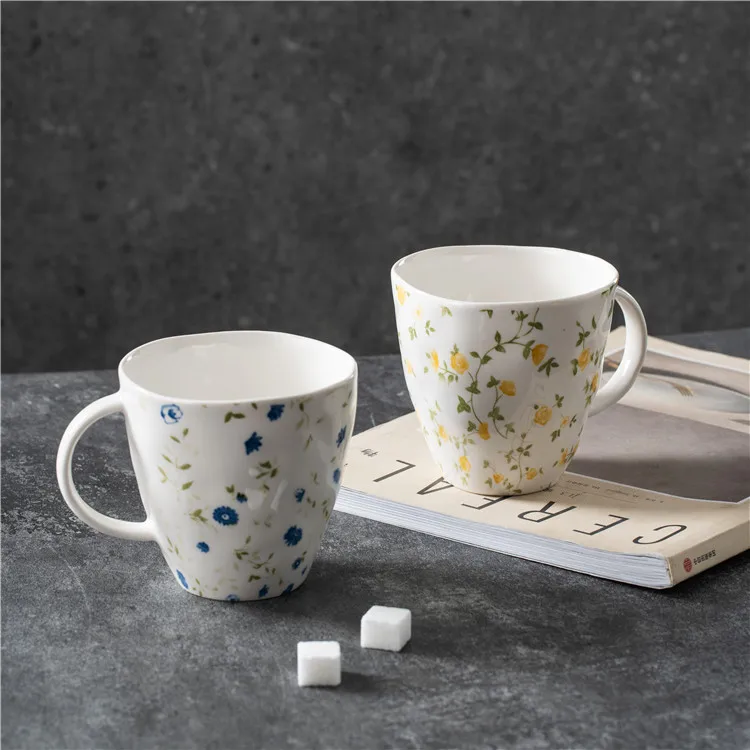 Custom gift box european handmade flowered ceramic tea cup home decor luxury floral tea sets porcelain teapot tea set