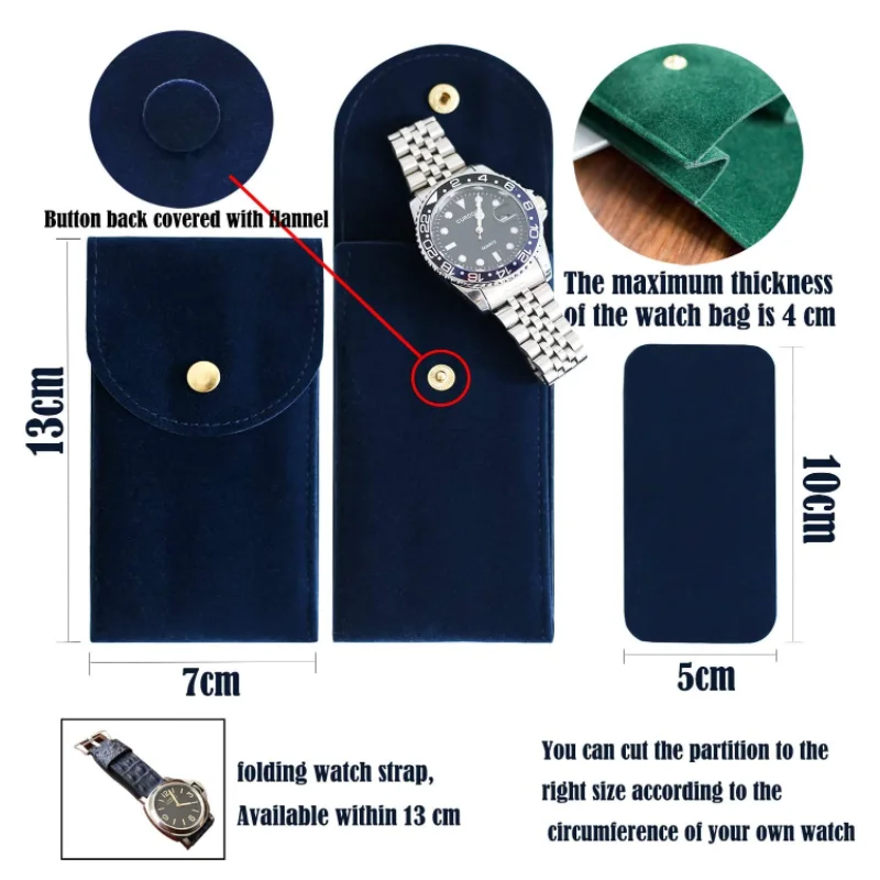 Luxury Suede Watch Travel Pouch Organizer Watch Storage Pouch Case Holder Men Jewelry Box for Watches