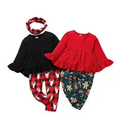 New Baby Clothing Christmas Style Trumpet Long-Sleeved Shirt Autumn And Winter Printed Trousers