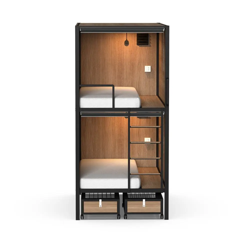 JZD Factory Hostel Space Capsule Hotel Bedroom Sets Bunk Bed for Adult Sleep Cabin Nap Cab Sleep Box Office Pod Hotel Furniture
