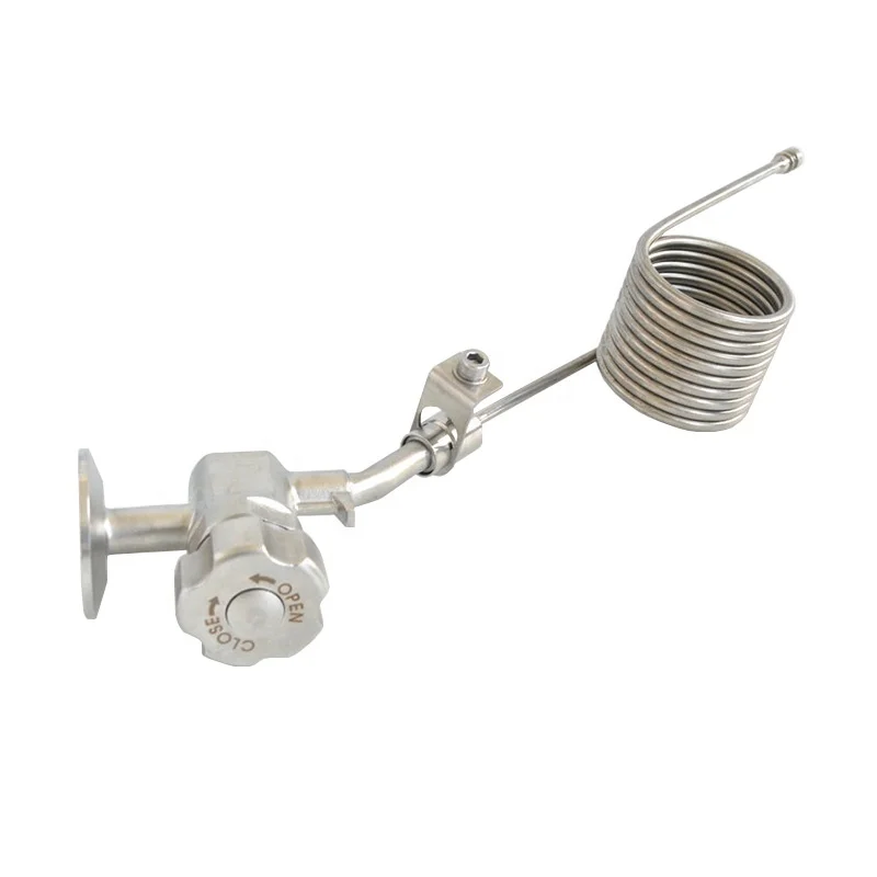 Sanitary Stainless Steel 304 Beer Fermentation Tri Clamp Sampling Valve With Coil