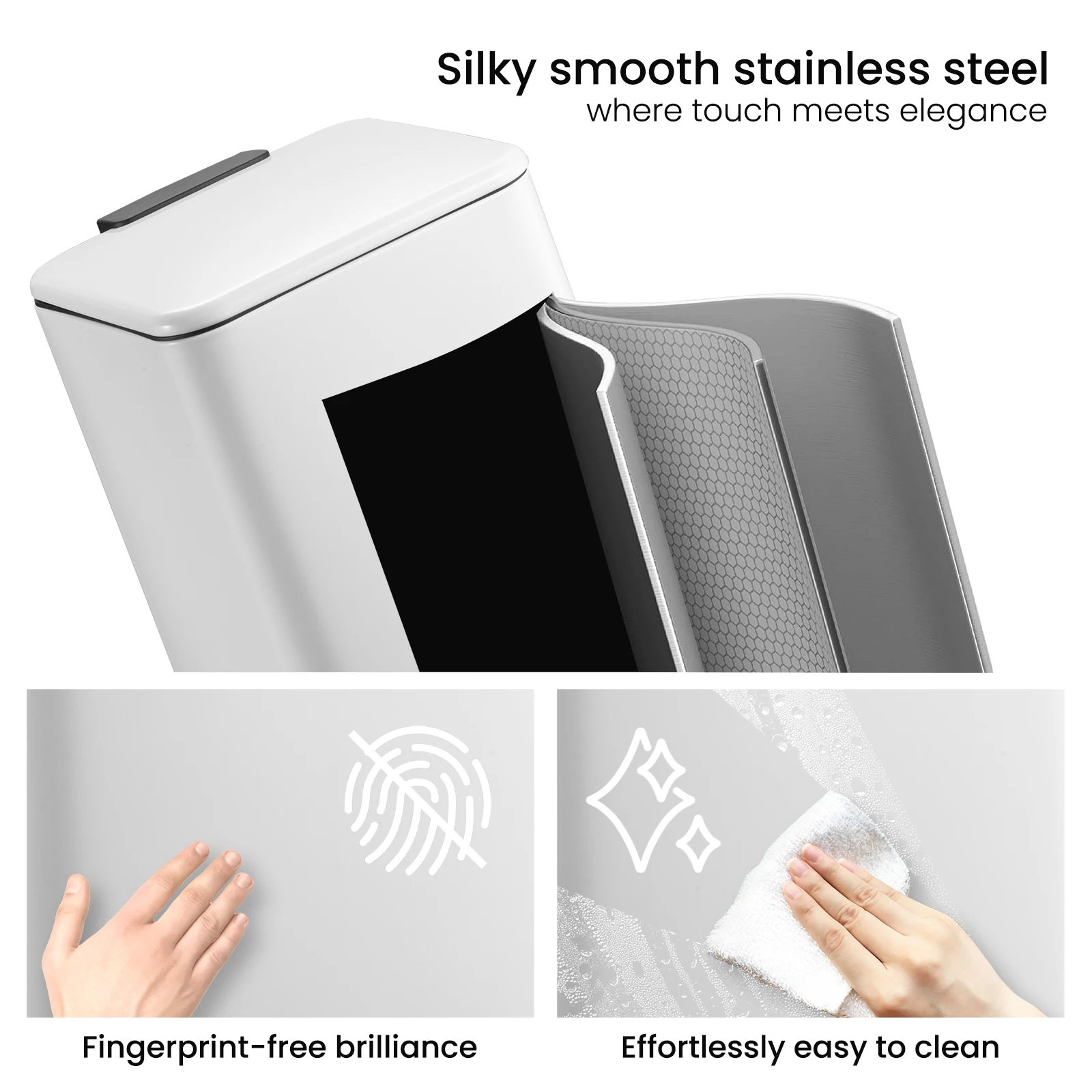 20L Hot Square Large Metal Garbage Container Recycling Bin Foot Pedal Waste Bin Metal Step garbage trash bin For home