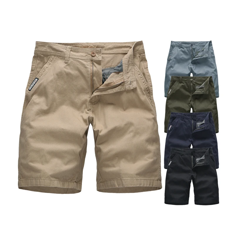 Wholesales Summer Chino Knee Length Pants Bermudas de Hombre Plain Slim Fit Cotton Woven Shorts