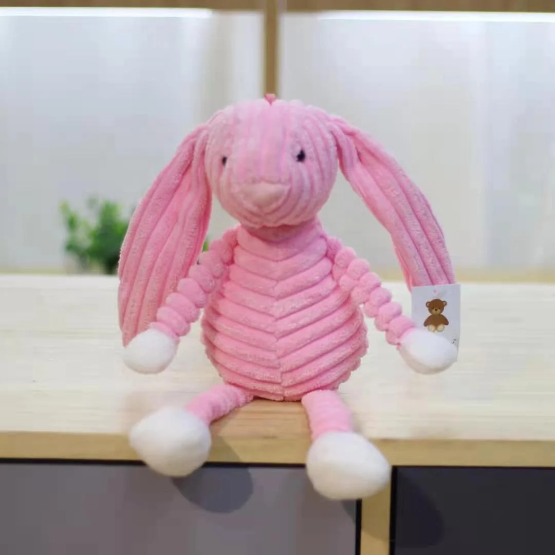 Wholesale plush baby doll soft animal striped cotton doll newborn gift bunny plush custom dog toy